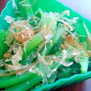 納豆のタレで小松菜のお浸し